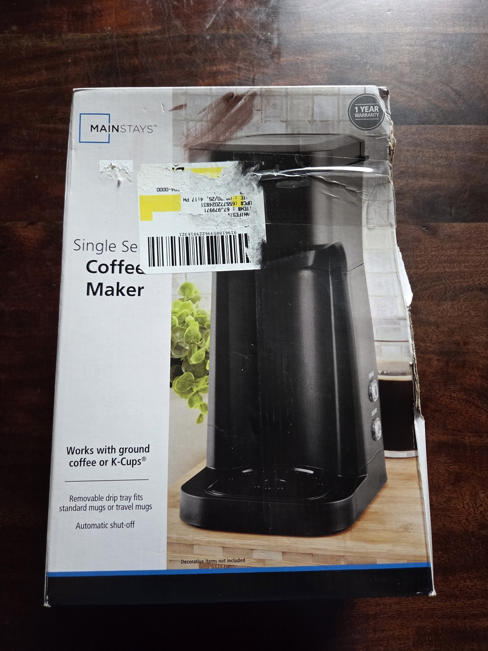 Nib Mainstays Black Single-Serve Coffee Brewer